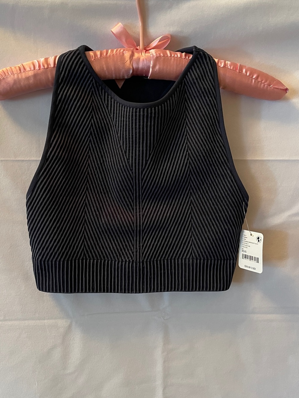 FP Movement by Free People Washed Midnight Navy Ribbed High-Neck Crop Top